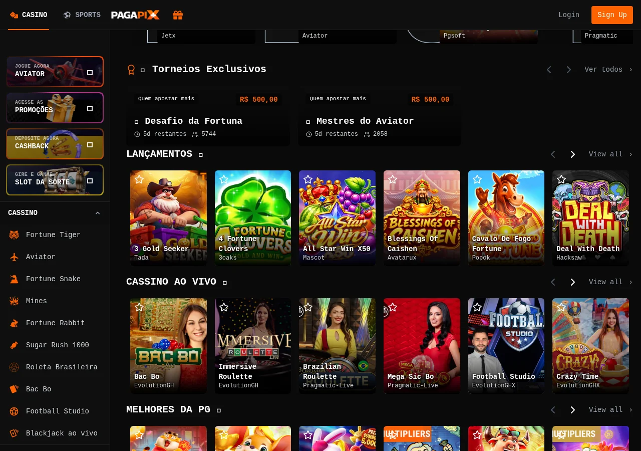 PagaPix: Provedores de Software e Jogos