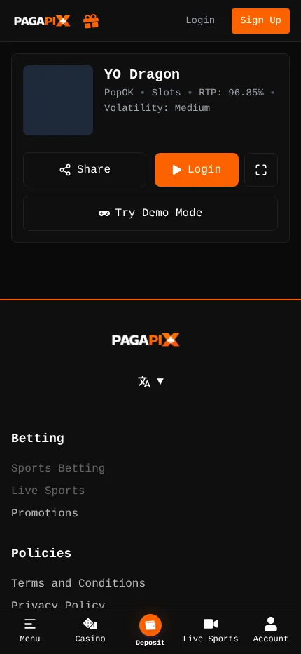 PagaPix mobile application