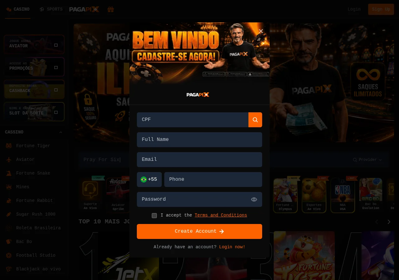 PagaPix account registration login
